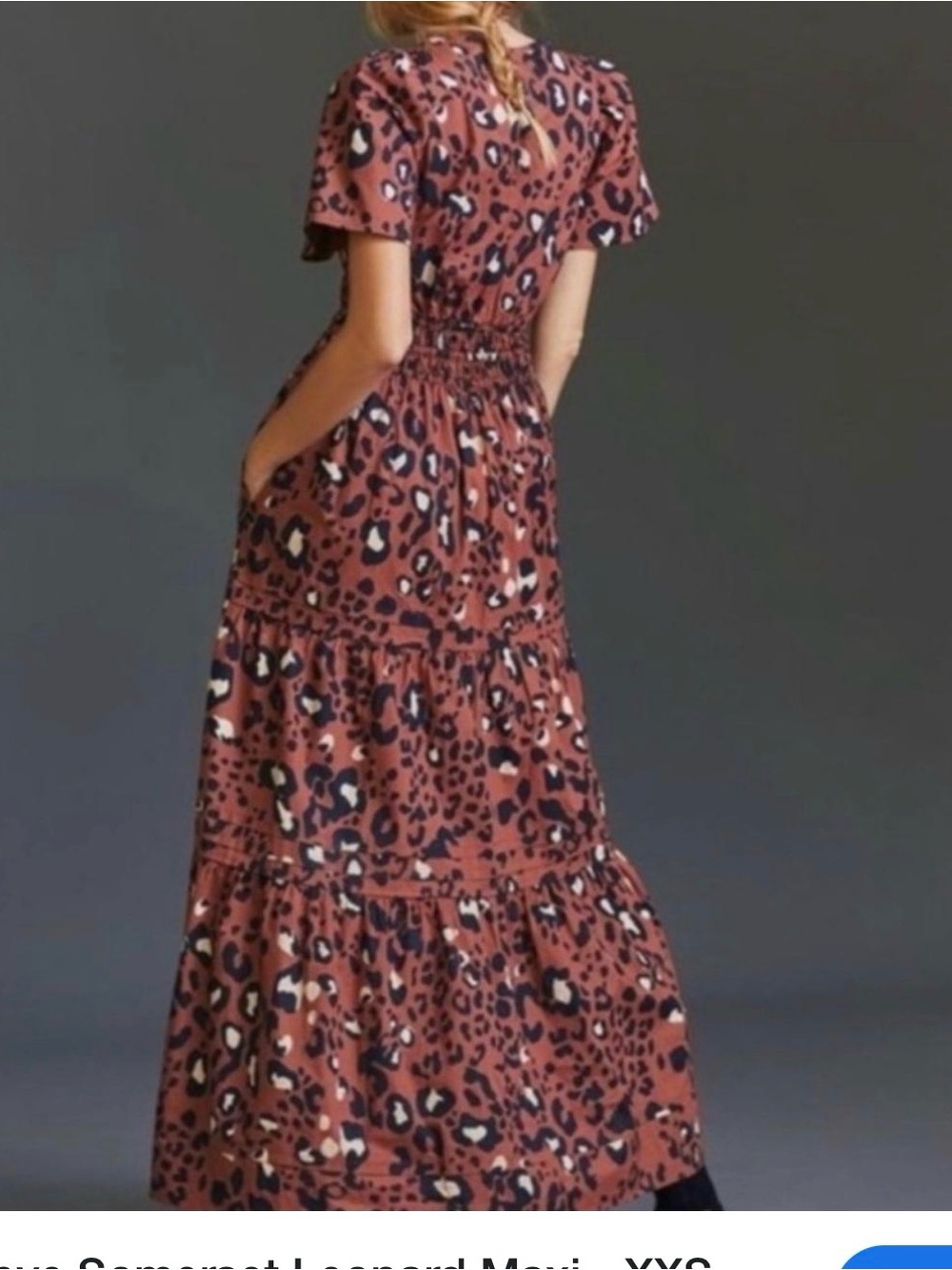 Anthropologie Rust Leopard Tiered Maxi Dress - Picture 2 of 9